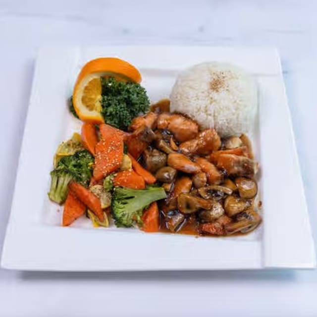 Salmon Teriyaki Dinner.